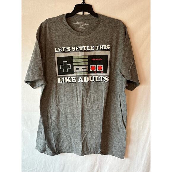 Nintendo NES Controller T-Shirt Lets Settle This Like Adults Size XL - Picture 1 of 2